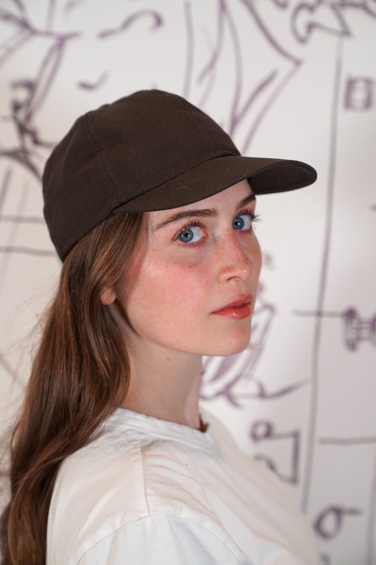Brown Grid Hat