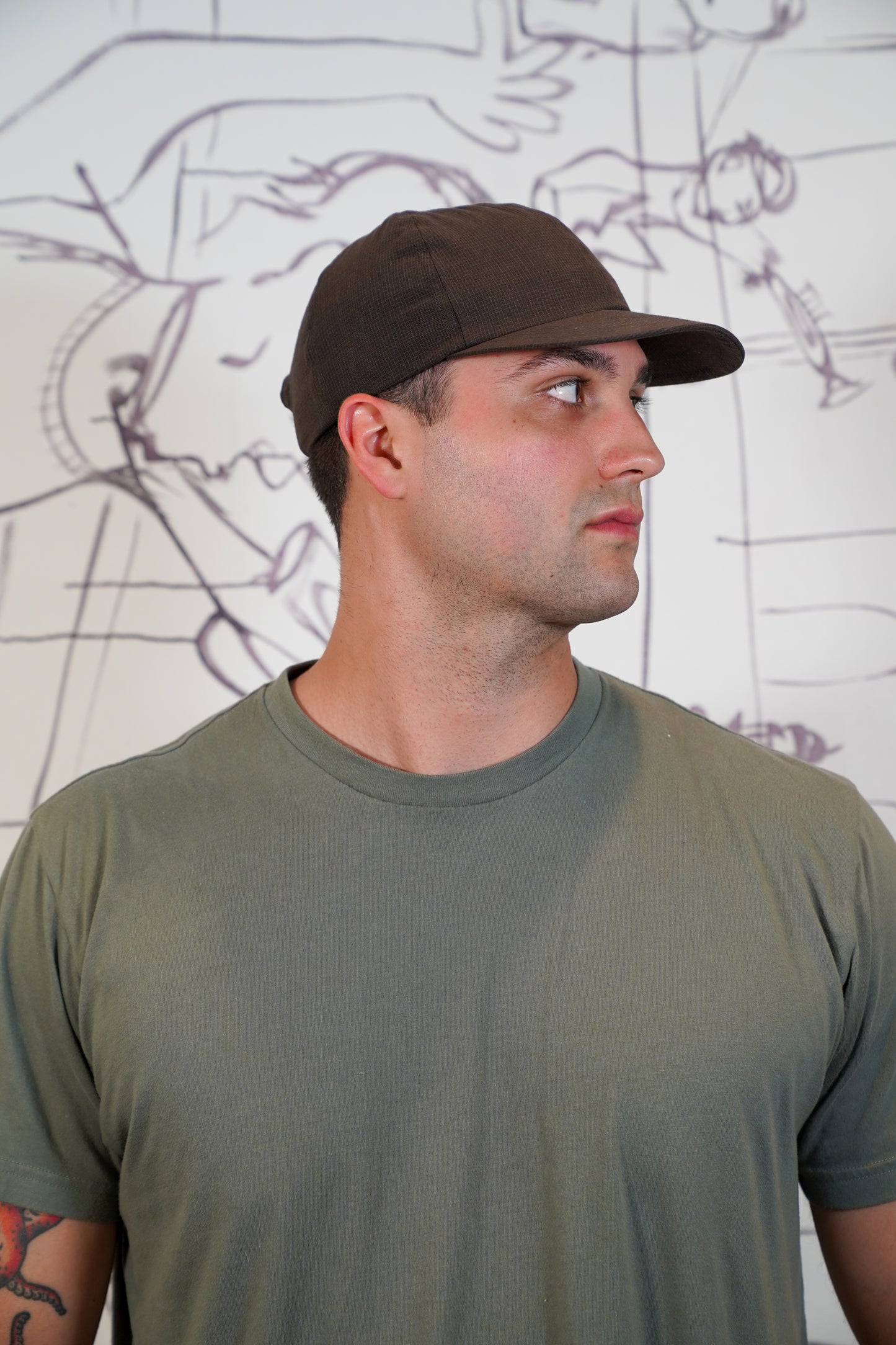 Brown Grid Hat
