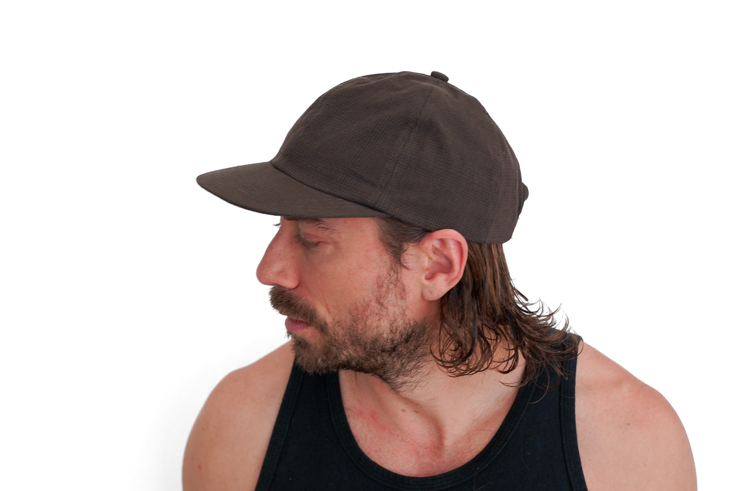 Brown Grid Hat